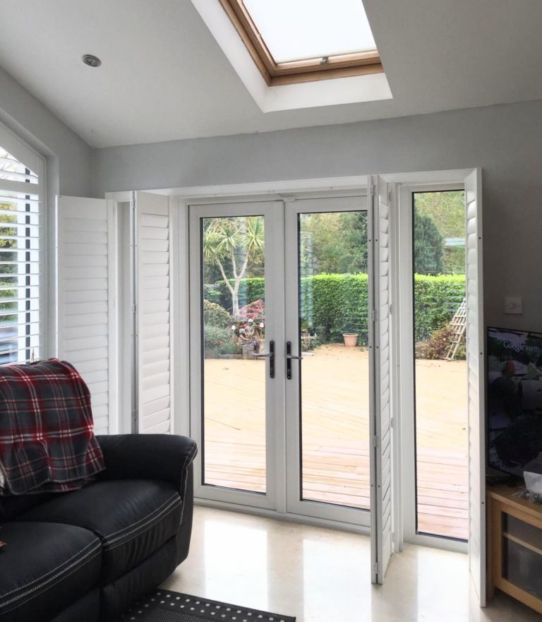 Shutters on French Doors opened back